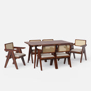 Helena-Pierre Provincial Teak Dining Table Set - 4, 6 Seater - All Sizes