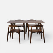 Helena Millie Walnut Dining Table Set - 4 & 6 Seater/All sizes