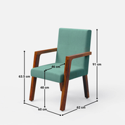 Gable-Watson Dining Table Set - 8 Seater - Table (210 cm x 100 cm x 76 cm) + 8 Watson Chairs - Mango Table + Sheesham Seating