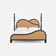 Waveside Four-Poster Bed with Rattan Accents