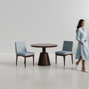 Yukon-Lidia Dining Table Set - 2 Seater - Table (100 cm Dia x 76 cm) + 2 Lidia Chairs - Sheesham