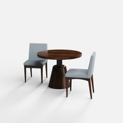 Yukon-Lidia Dining Table Set - 2 Seater - Table (100 cm Dia x 76 cm) + 2 Lidia Chairs - Sheesham