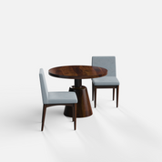 Yukon-Lidia Dining Table Set - 2 Seater - Table (100 cm Dia x 76 cm) + 2 Lidia Chairs - Sheesham