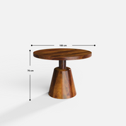 Yukon Luxury Dining Table - 4 Seater - 100 cm Dia x 76 cm - Sheesham