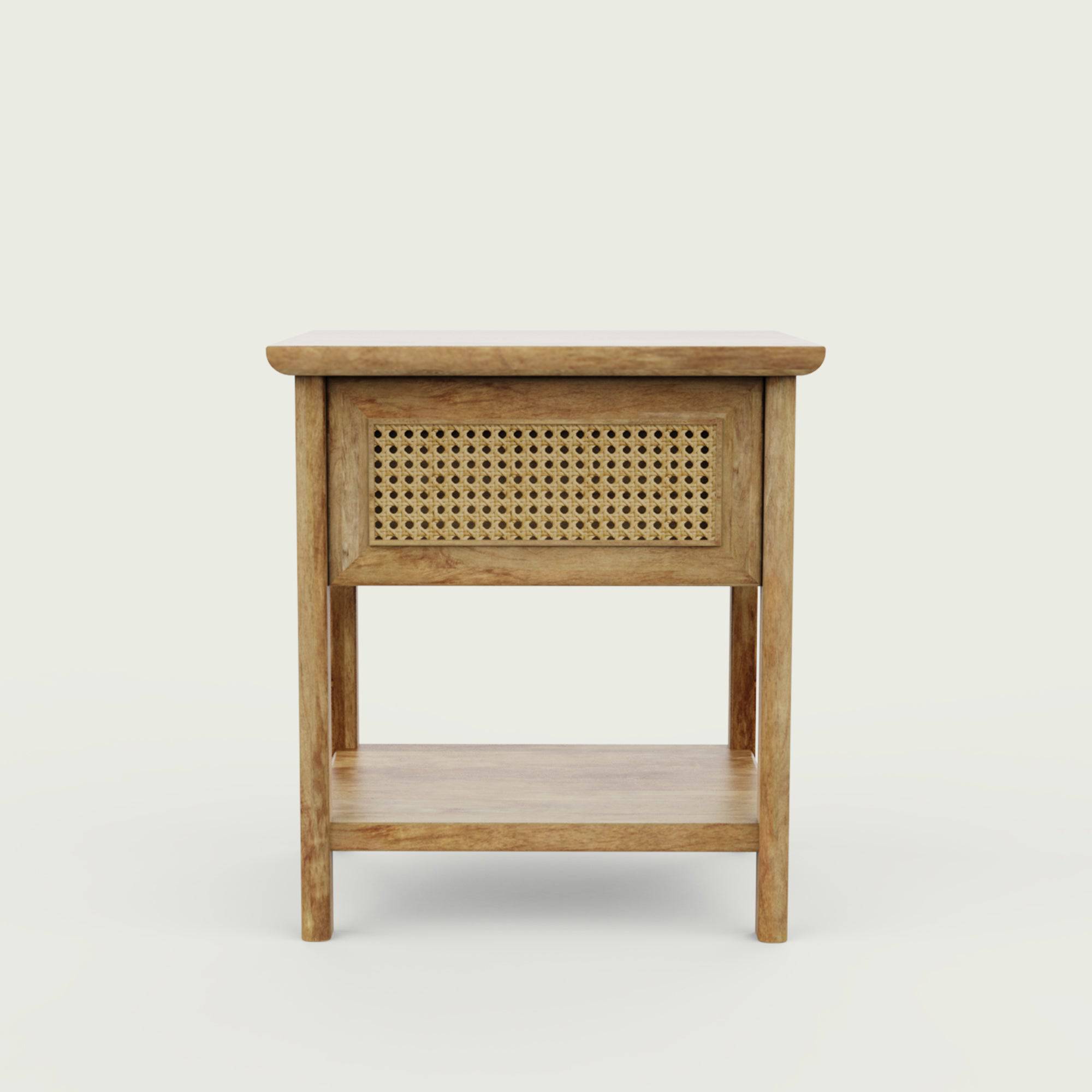 Chantel Rattan Mango Natural Bedside Table