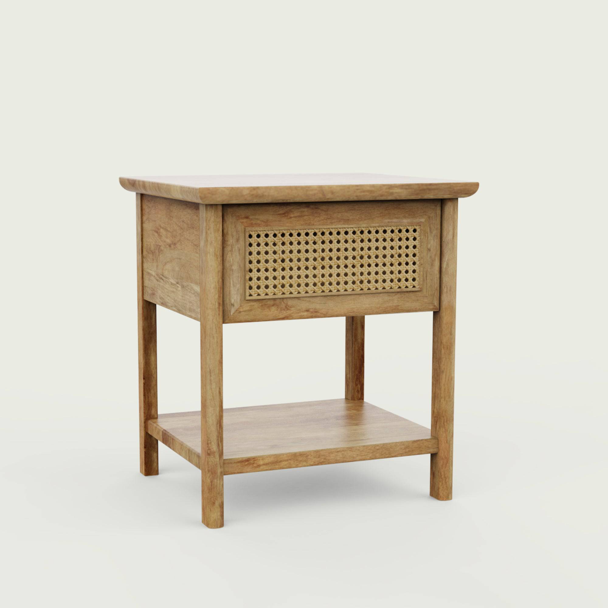 Chantel Rattan Mango Natural Bedside Table