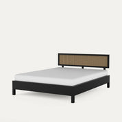 California Black Rattan Bed - Mango Wood