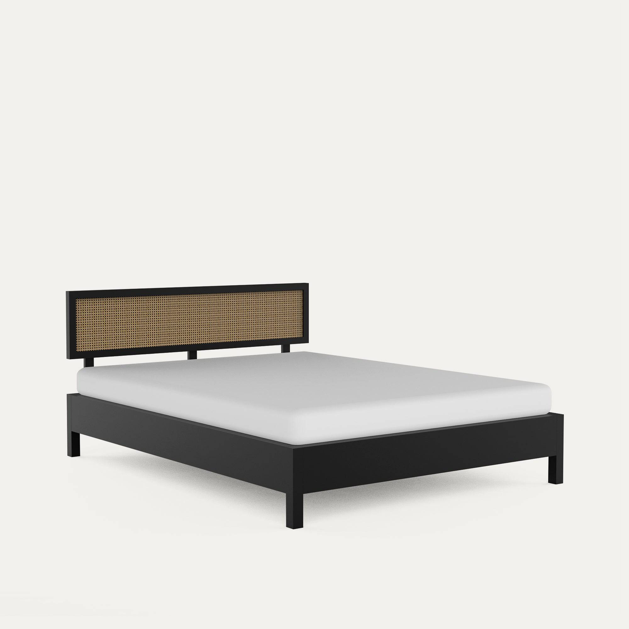 California Black Rattan Bed - Mango Wood