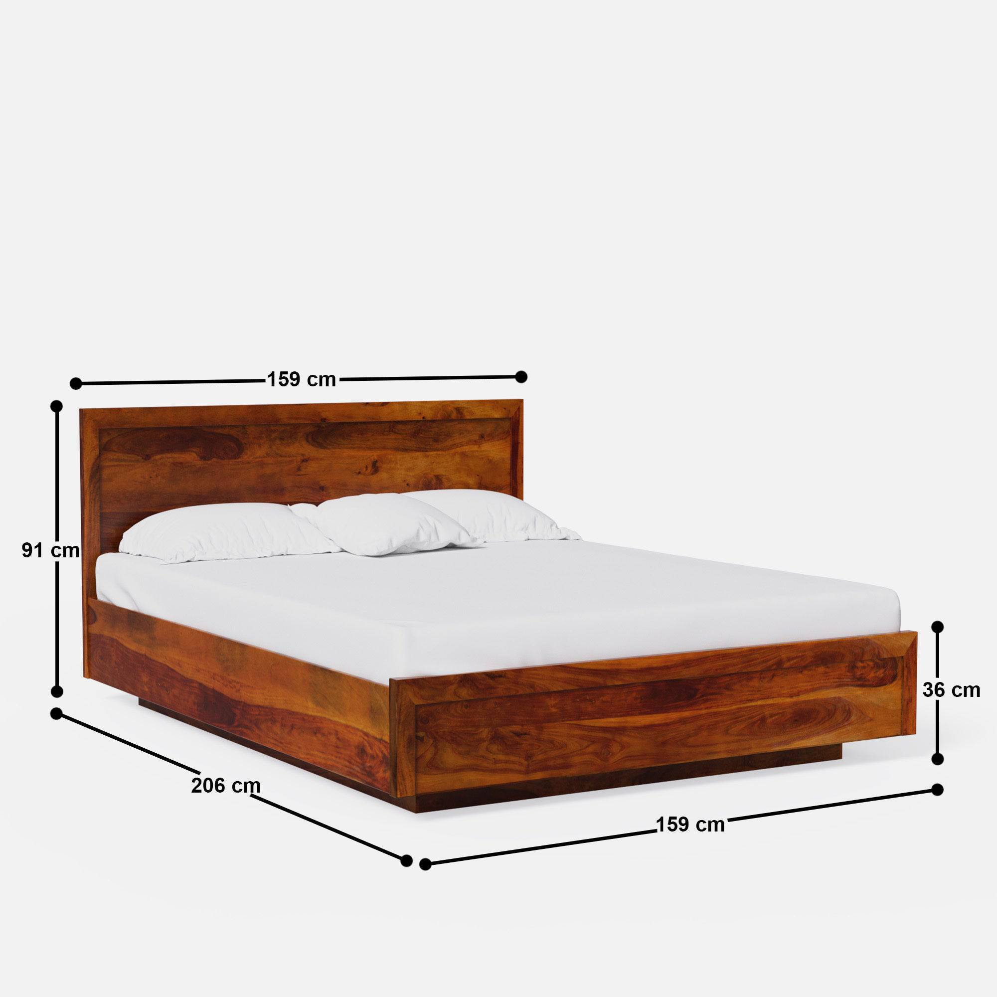 Modluxe Hydraulic Storage Solid Wood Platform Bed