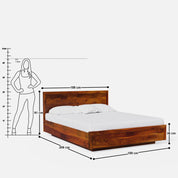 Modluxe Hydraulic Storage Solid Wood Platform Bed