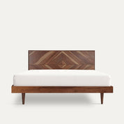 Maven Parquet Pattern Solid Wood Bed