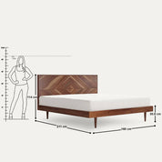 Maven Parquet Pattern Solid Wood Bed