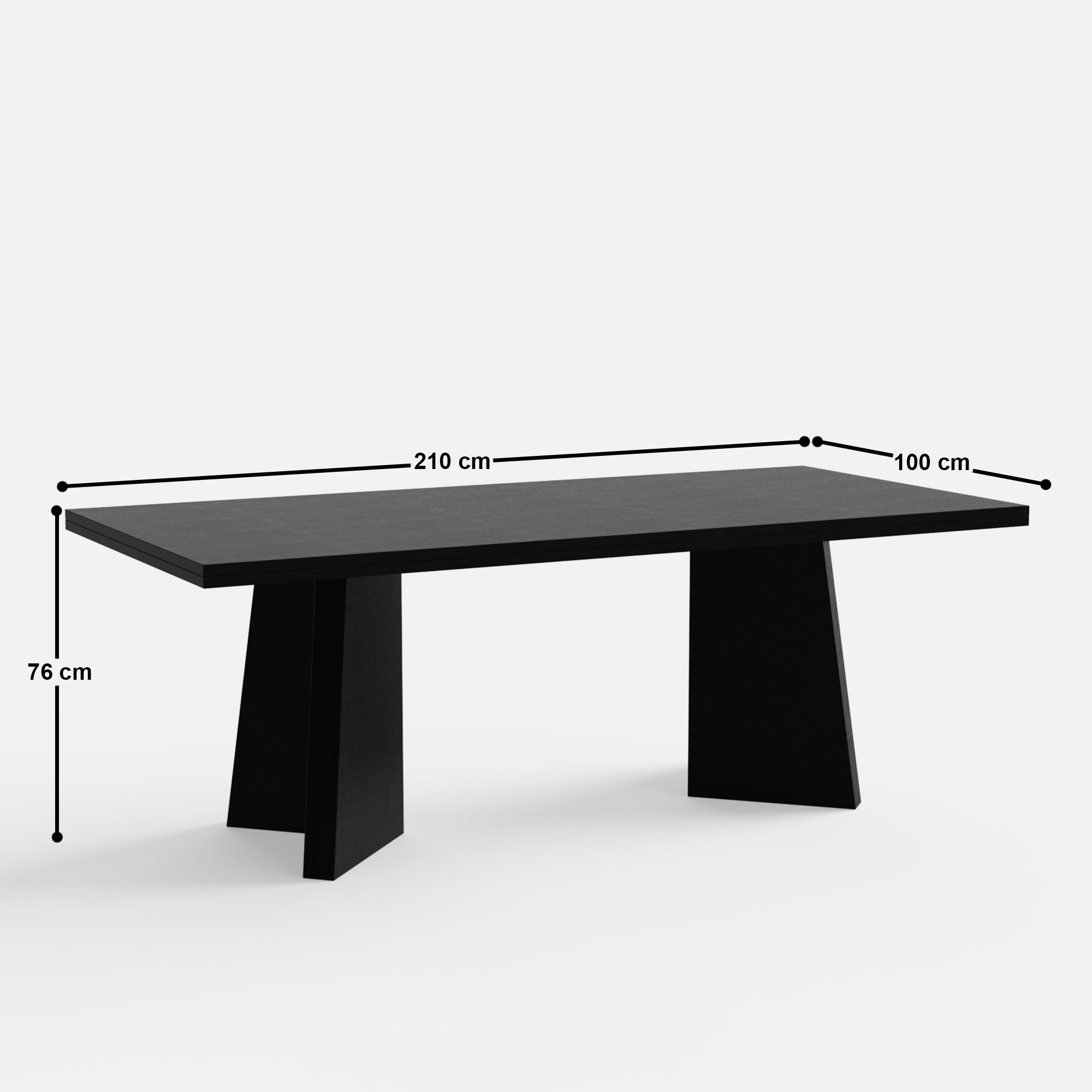 Alejandro Black Luxury Dining Table - 6 & 8 Seater/All Sizes