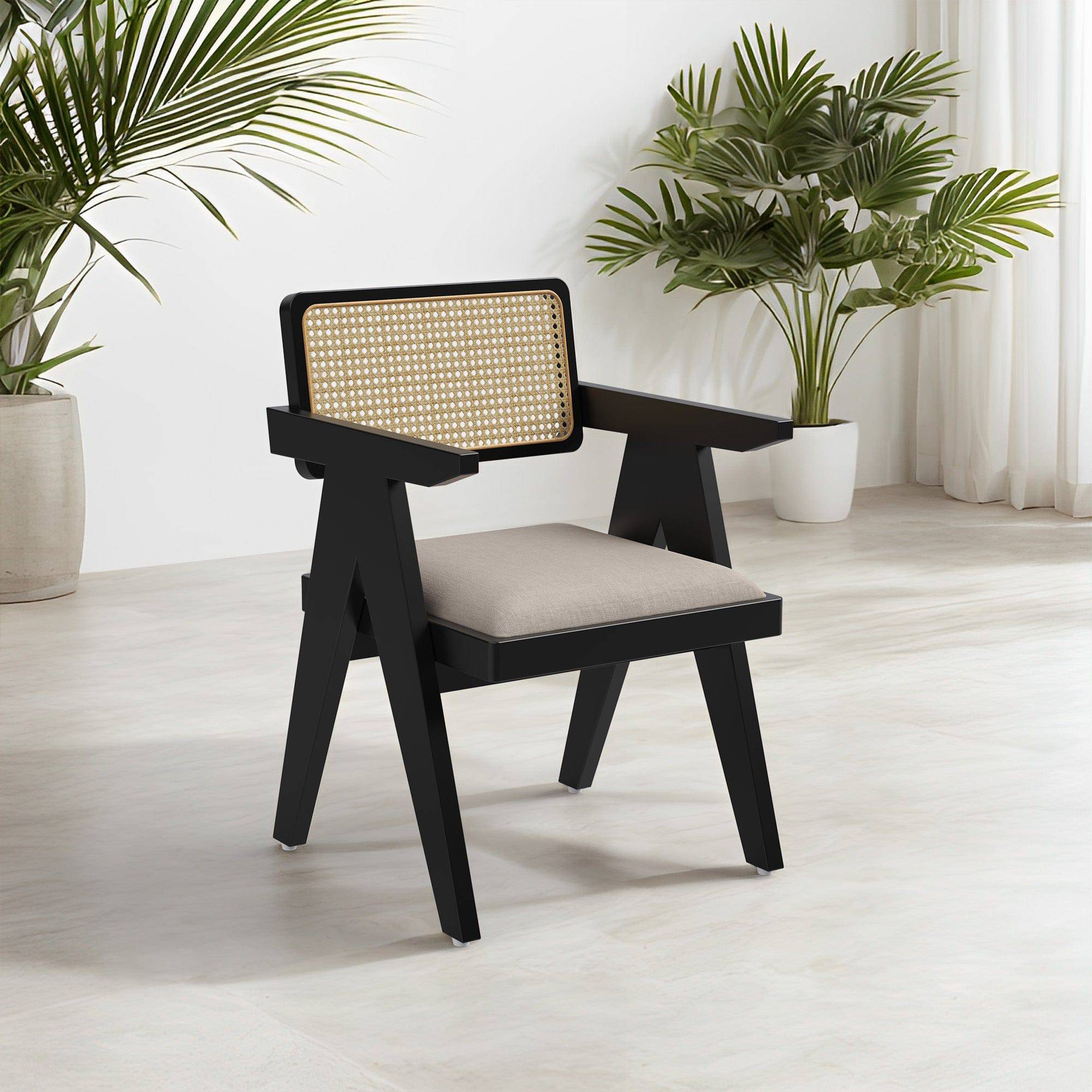 Pierre Rattan Back Chair - Crafts Mill Bespoke Furniture - Dining