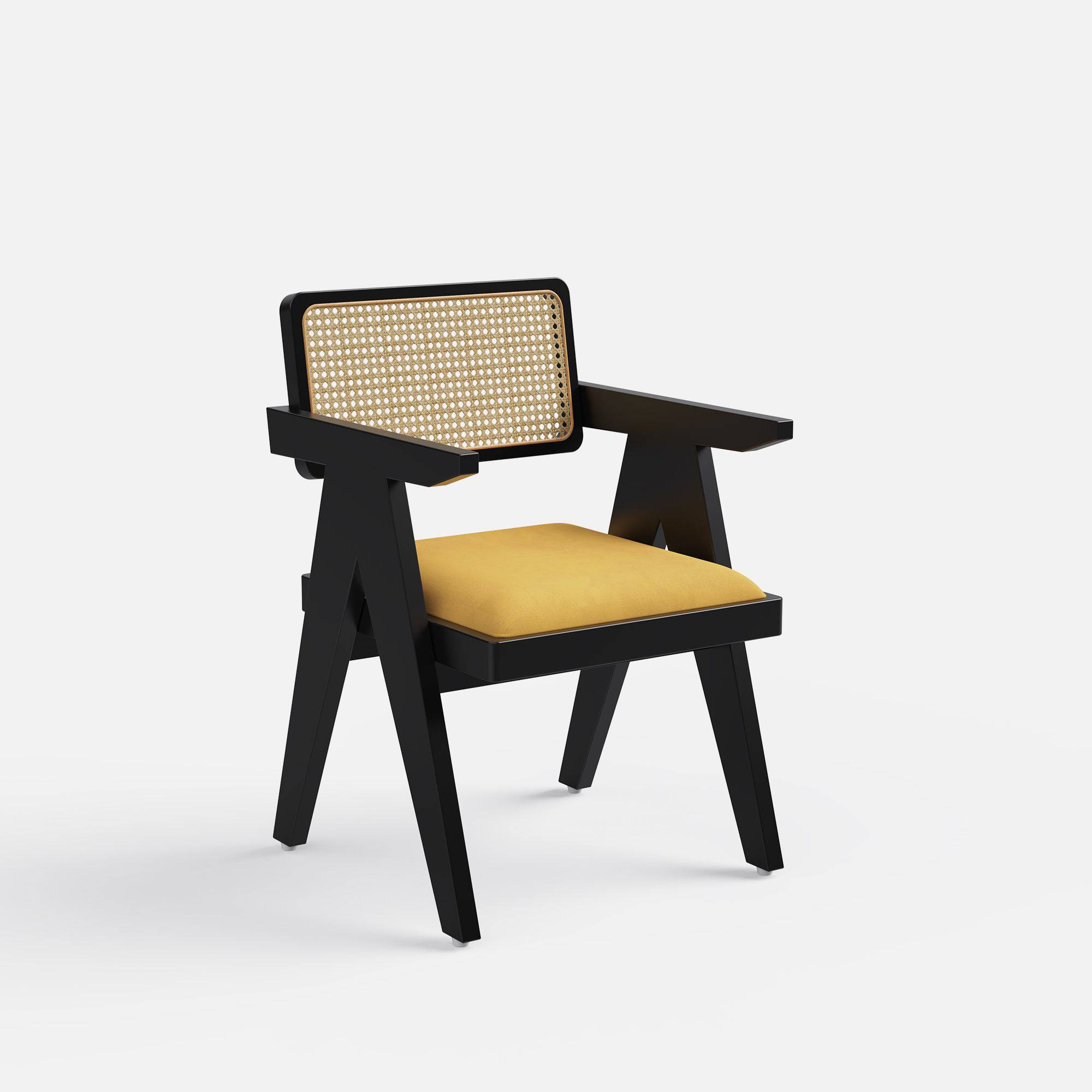 Pierre Rattan Back Chair Provincial Teak Finish - Crafts Mill Bespoke Furniture - Dining