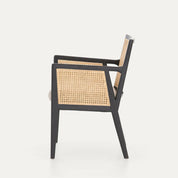 Kipling Upholstered Rattan Chair in Black Matte Finish