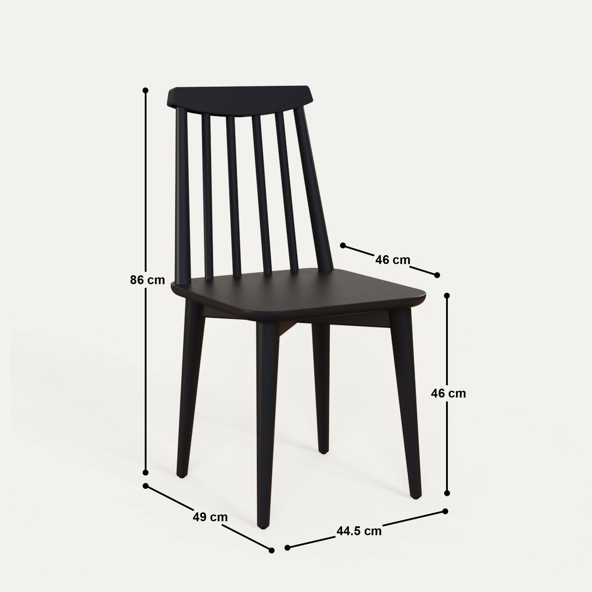 Polly Chair Black - Set of Two