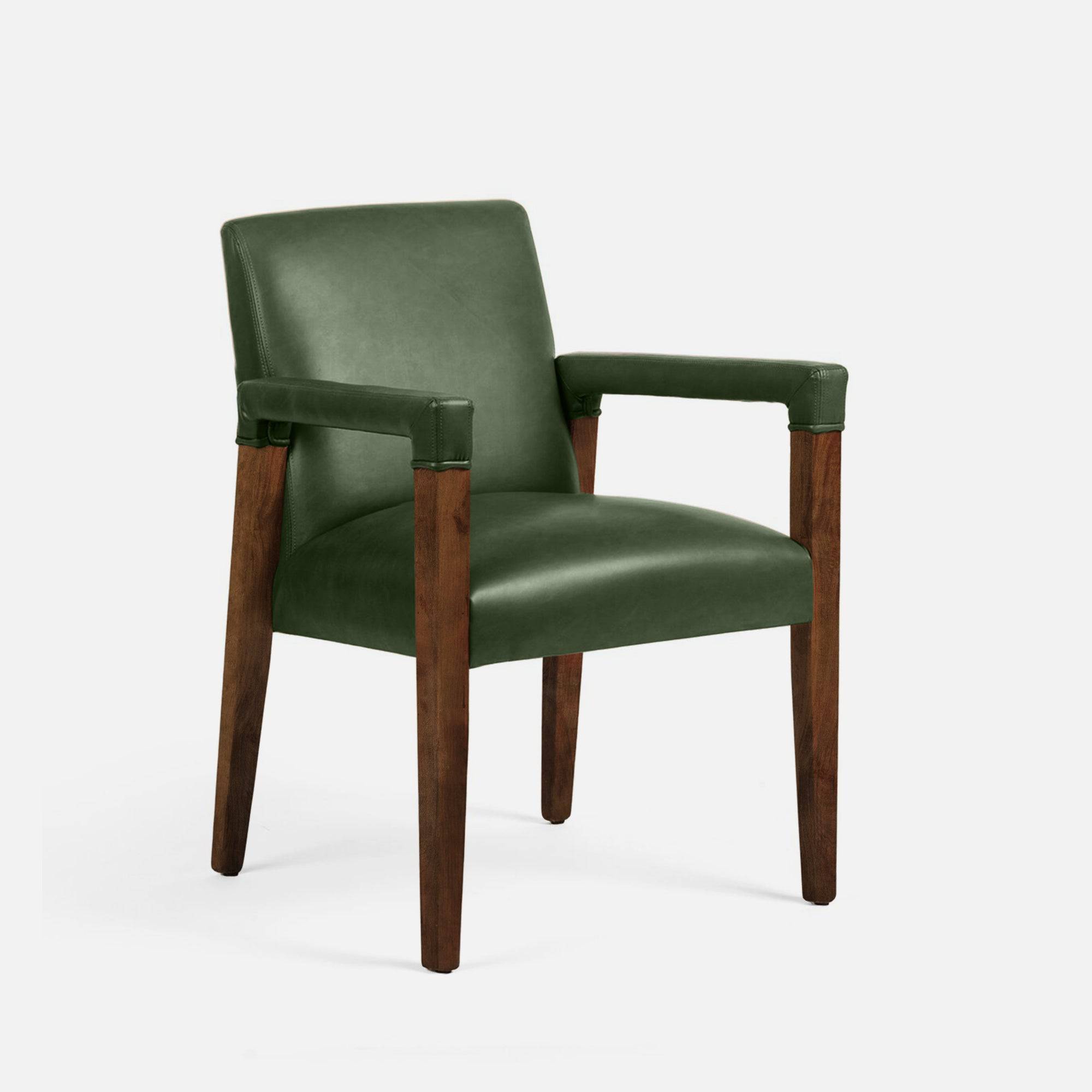 Luna Upholstered Chair - Set of Two - Forest Green