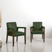 Luna Upholstered Chair - Set of Two - Forest Green