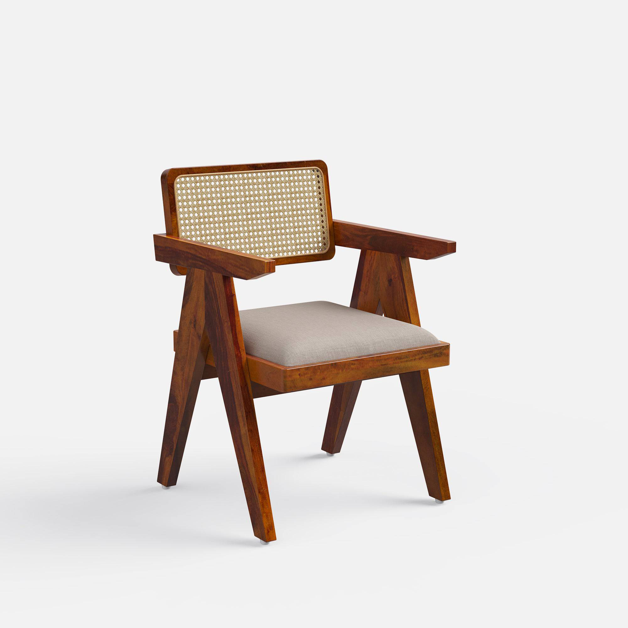 Pierre Rattan Back Chair Provincial Teak Finish - Crafts Mill Bespoke Furniture - Dining