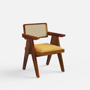 Pierre Rattan Back Chair Provincial Teak Finish - Crafts Mill Bespoke Furniture - Dining