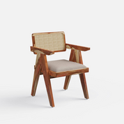 Pierre Rattan Back Chair Provincial Teak Finish - Crafts Mill Bespoke Furniture - Dining