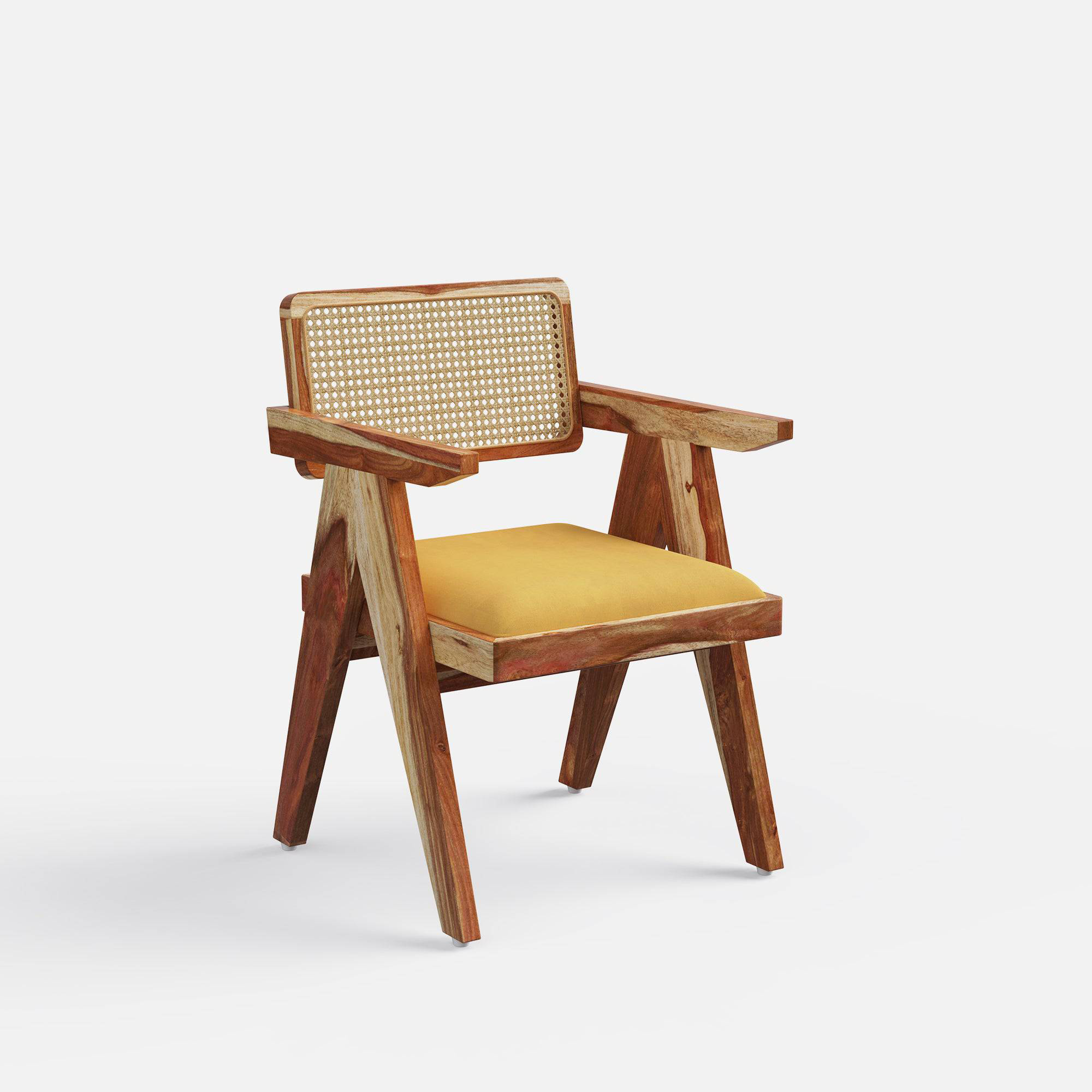 Pierre Rattan Back Chair Provincial Teak Finish - Crafts Mill Bespoke Furniture - Dining