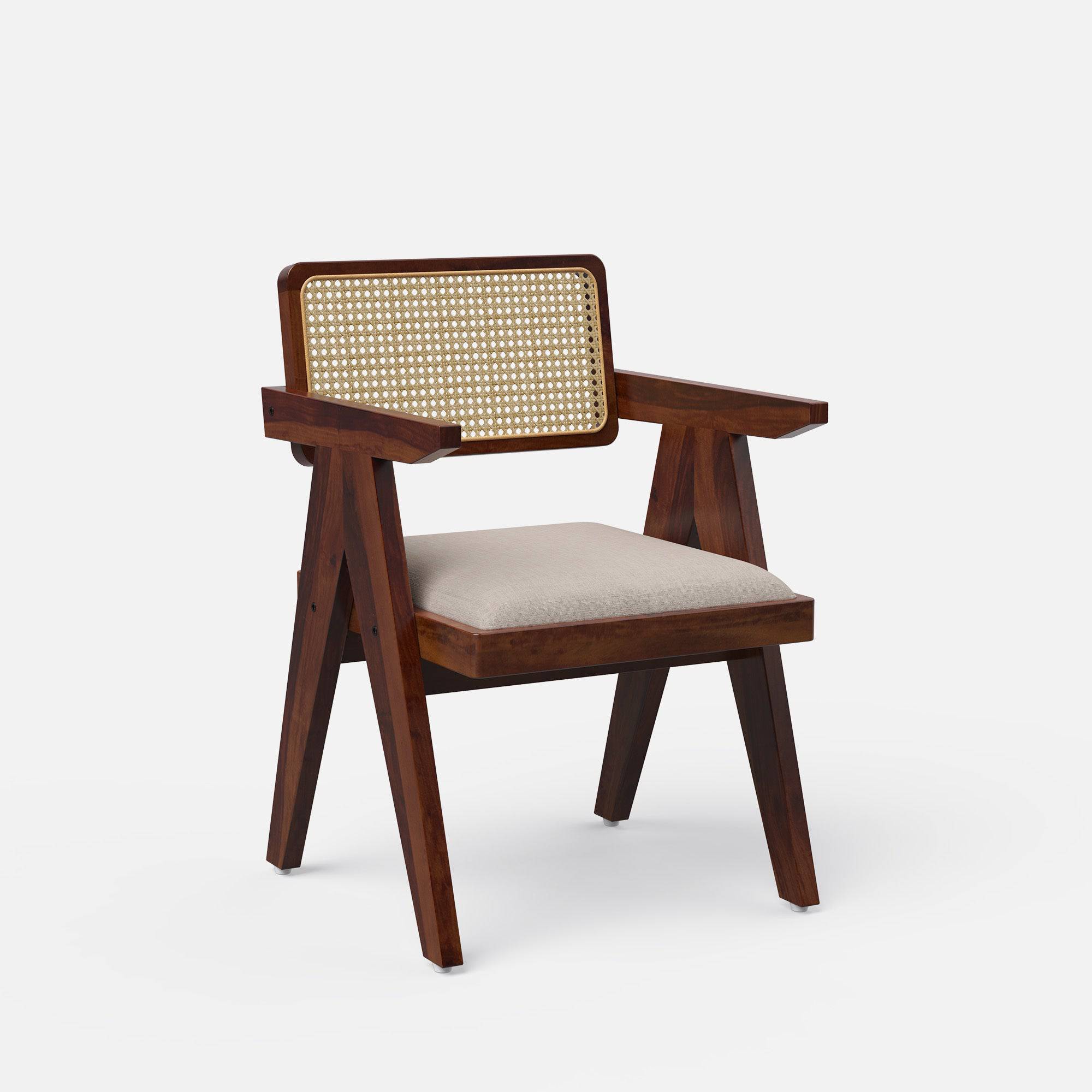 Pierre Rattan Back Chair Provincial Teak Finish