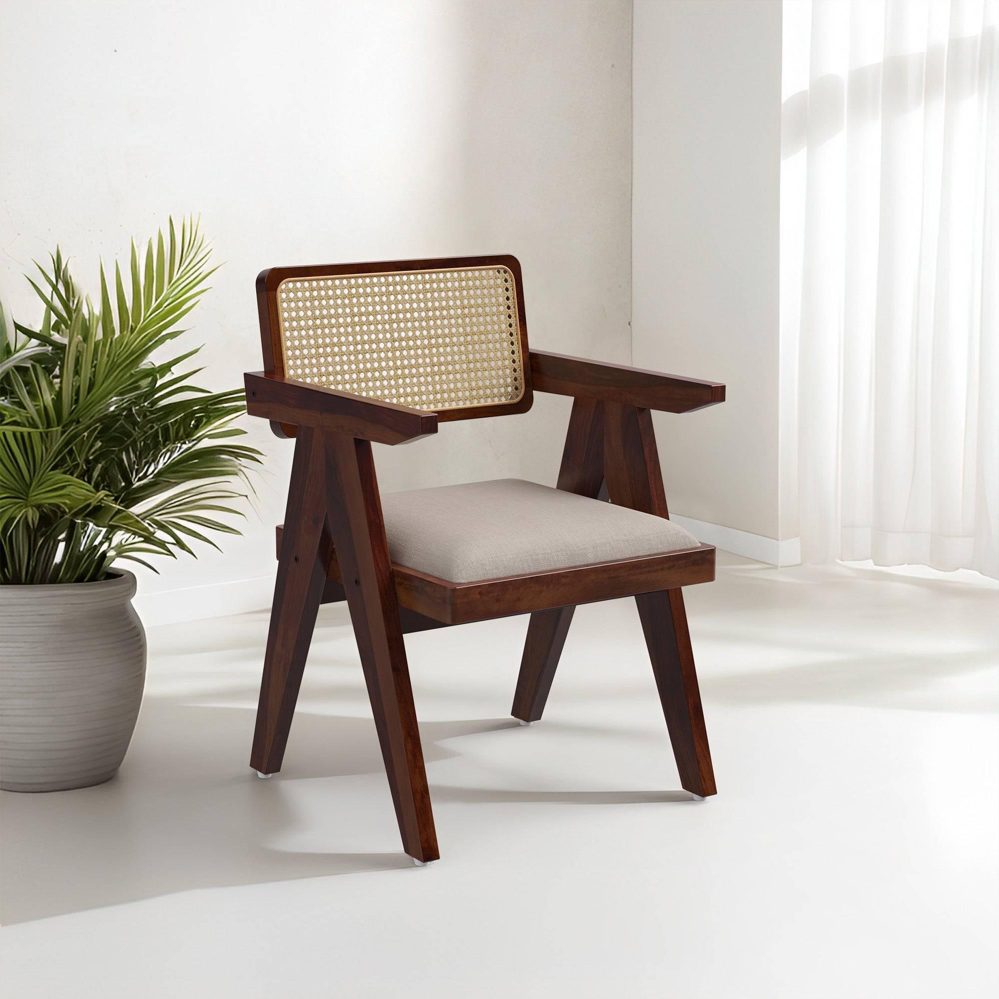 Polishing Wicker Furniture In Living Room photo