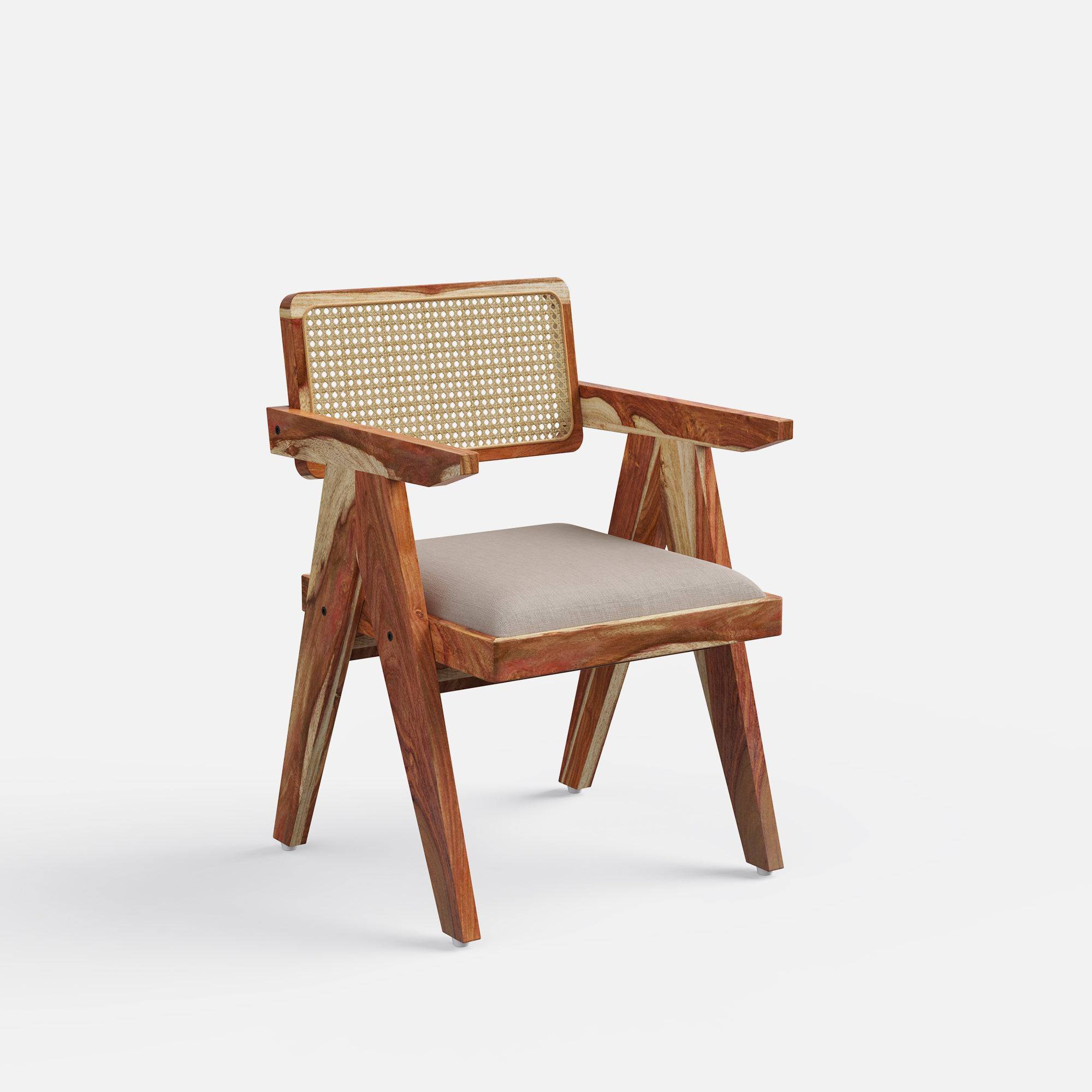 Pierre Rattan Back Chair Provincial Teak Finish