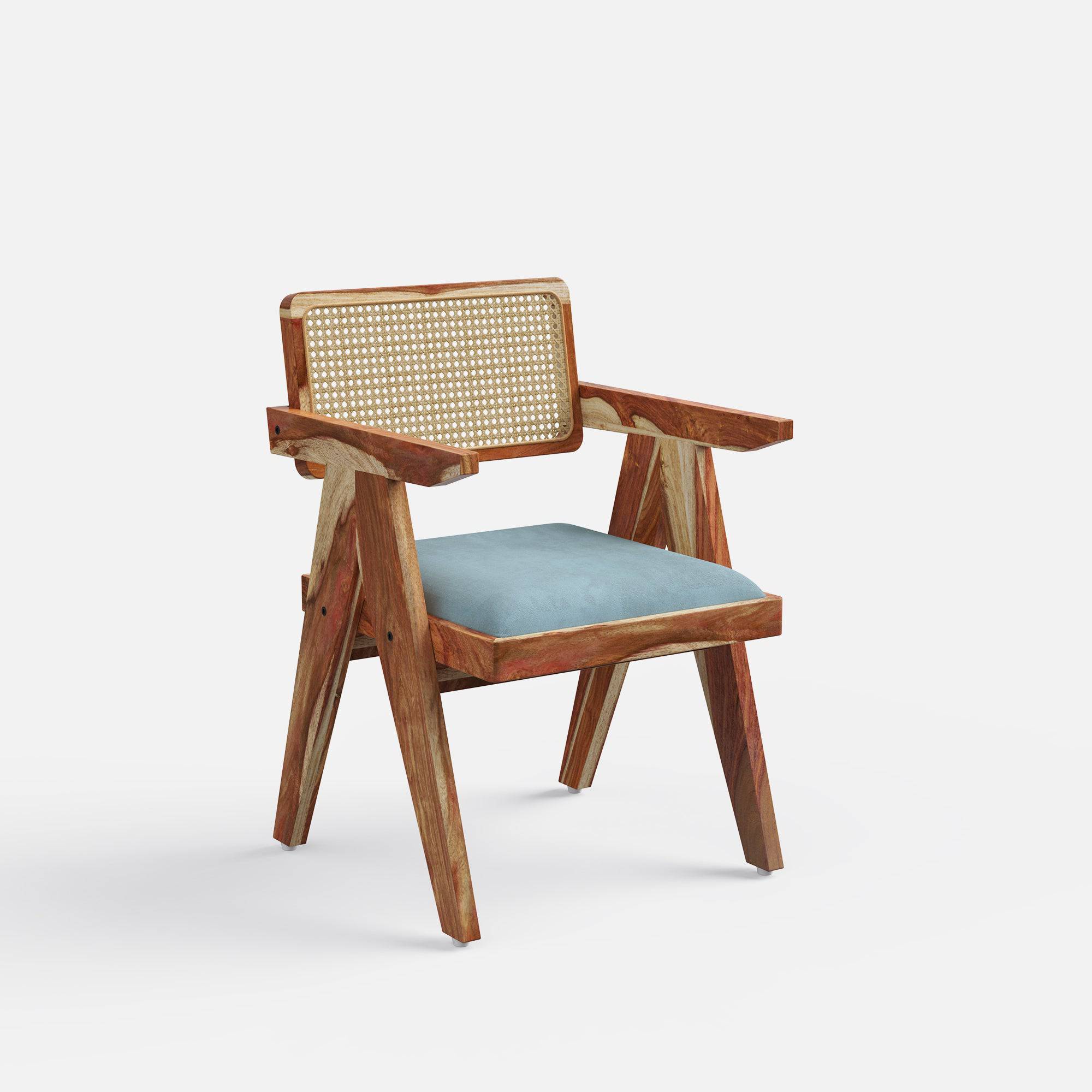 Pierre Rattan Back Chair Provincial Teak Finish