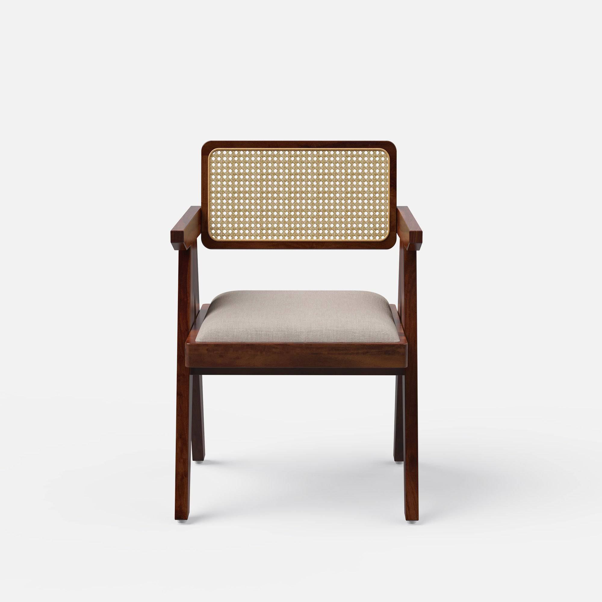 Pierre Rattan Back Chair Provincial Teak Finish - Crafts Mill Bespoke Furniture - Dining