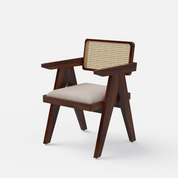 Pierre Rattan Back Chair Provincial Teak Finish - Crafts Mill Bespoke Furniture - Dining