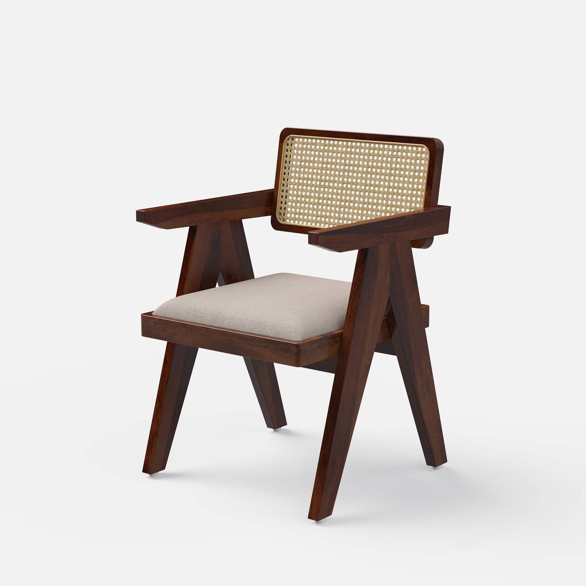 Pierre Rattan Back Chair Provincial Teak Finish - Crafts Mill Bespoke Furniture - Dining