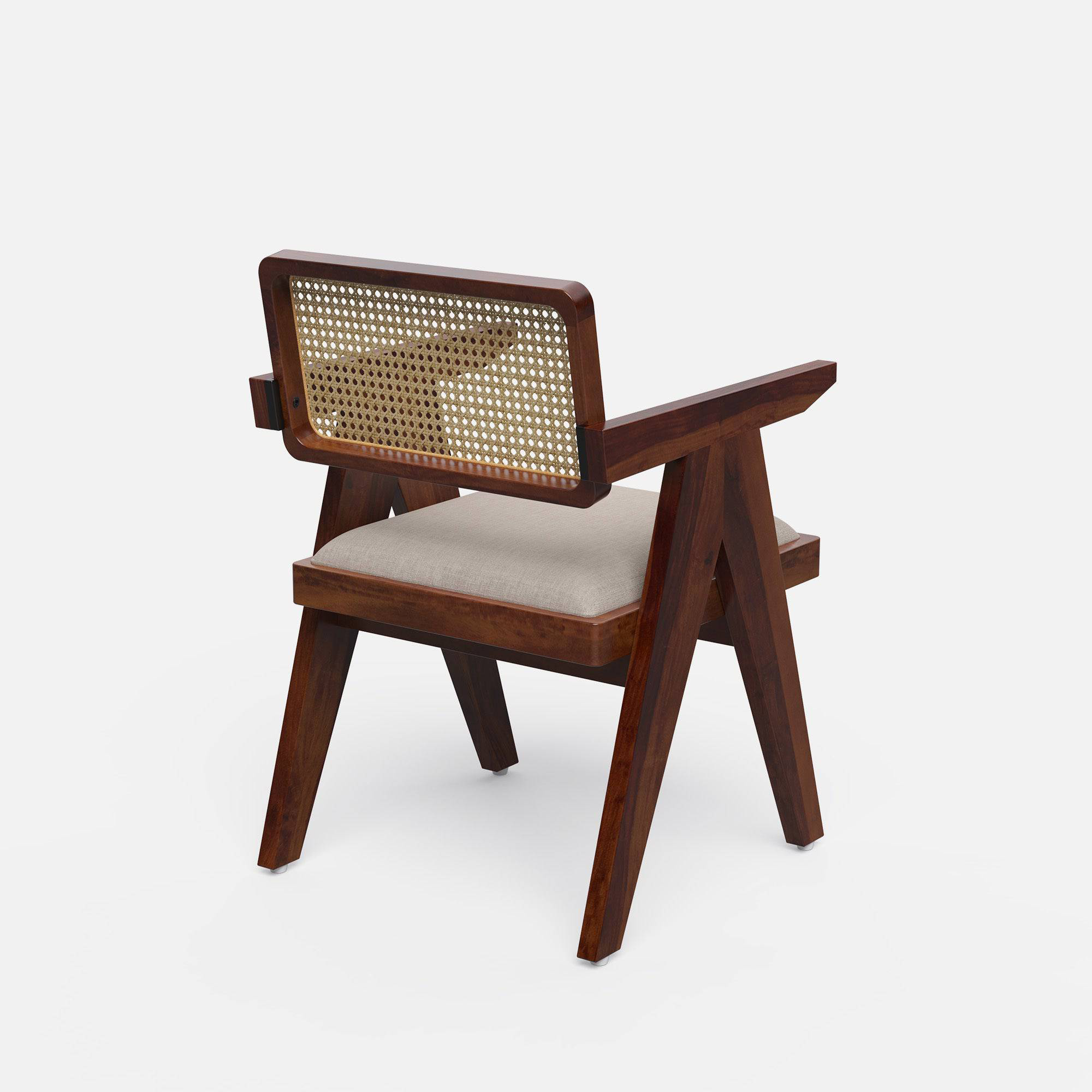 Pierre Rattan Back Chair Provincial Teak Finish - Crafts Mill Bespoke Furniture - Dining