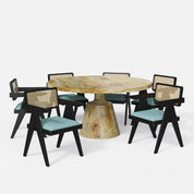 Yukon-Pierre Black Dining Table Set - 6 Seater/150 cm