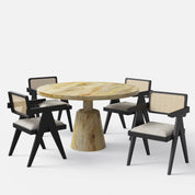 Yukon-Pierre Black Dining Table Set - 6 Seater/150 cm