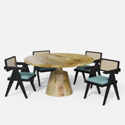 Yukon-Pierre Black Dining Table Set - 6 Seater/150 cm