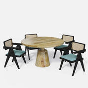 Yukon-Pierre Black Dining Table Set - 6 Seater/150 cm