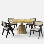 Yukon-Pierre Black Dining Table Set - 6 Seater/150 cm