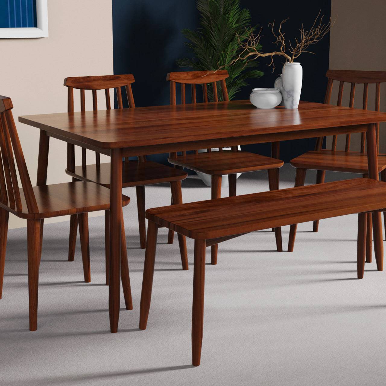 Maltby Dining Table Set - 4 & 6 Seater/150 cm with Bench