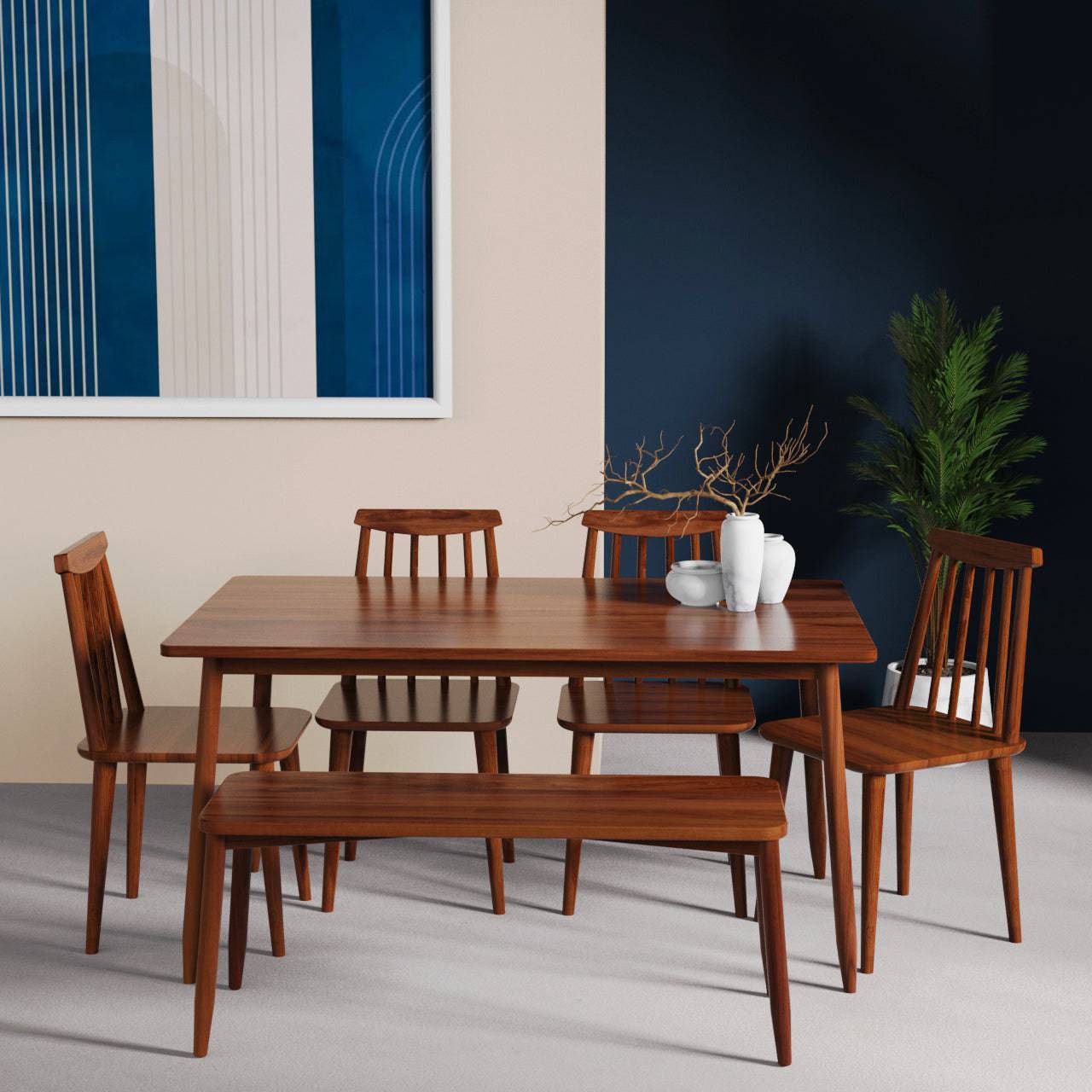 Maltby Dining Table Set - 4 & 6 Seater/150 cm with Bench