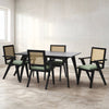 Gina-Flora Dining Table Set - 4 Seater - Table (150 cm x 90 cm x 76 cm) + 4 Flora Chairs - Mango Table + Sheesham Seating