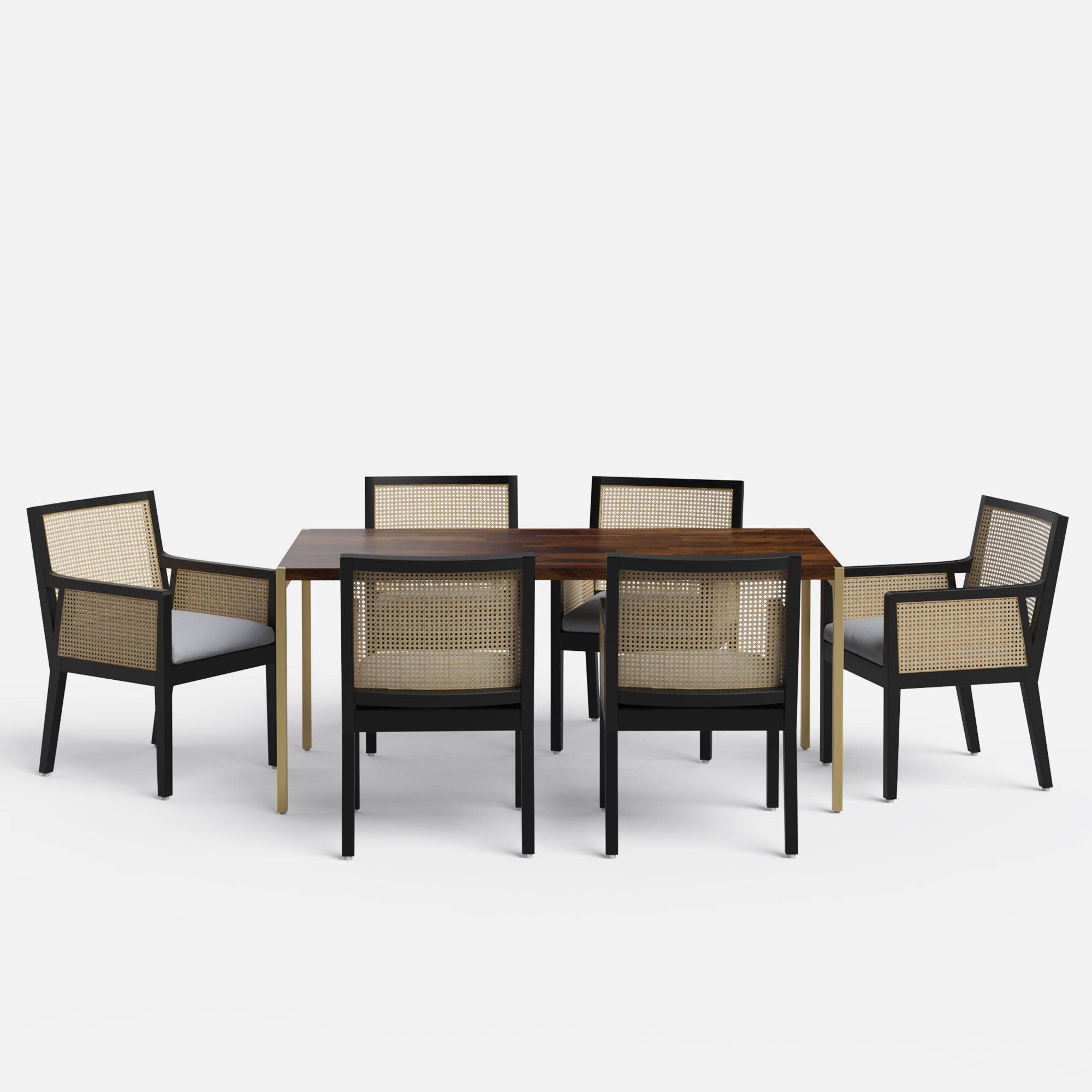 Ansel Dining Table with Kipling Chair Set - 4 & 6 Seater - All Sizes - Crafts Mill Bespoke Furniture - Dining