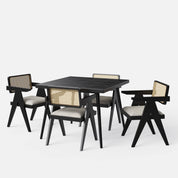 Helena-Pierre Black Dining Table Set -  4, 6 Seater - All Sizes