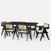 Helena-Pierre Black Dining Table Set -  4, 6 Seater - All Sizes