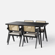 Helena-Pierre Black Dining Table Set -  4, 6 Seater - All Sizes