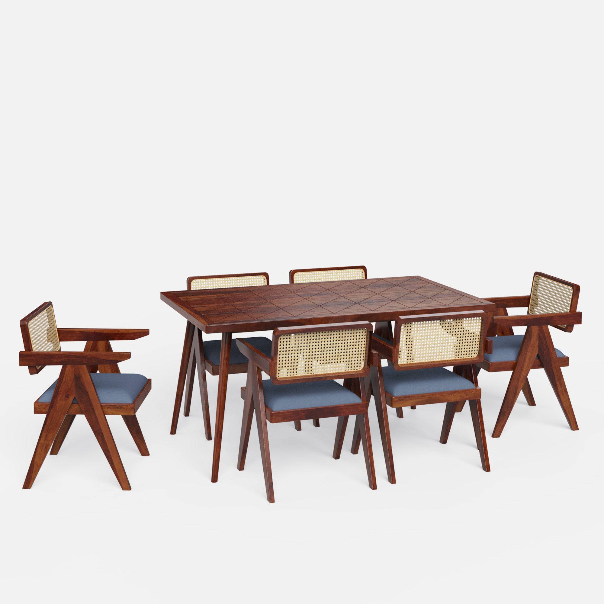 Helena-Pierre Provincial Teak Dining Table Set - 4, 6 Seater - All Sizes