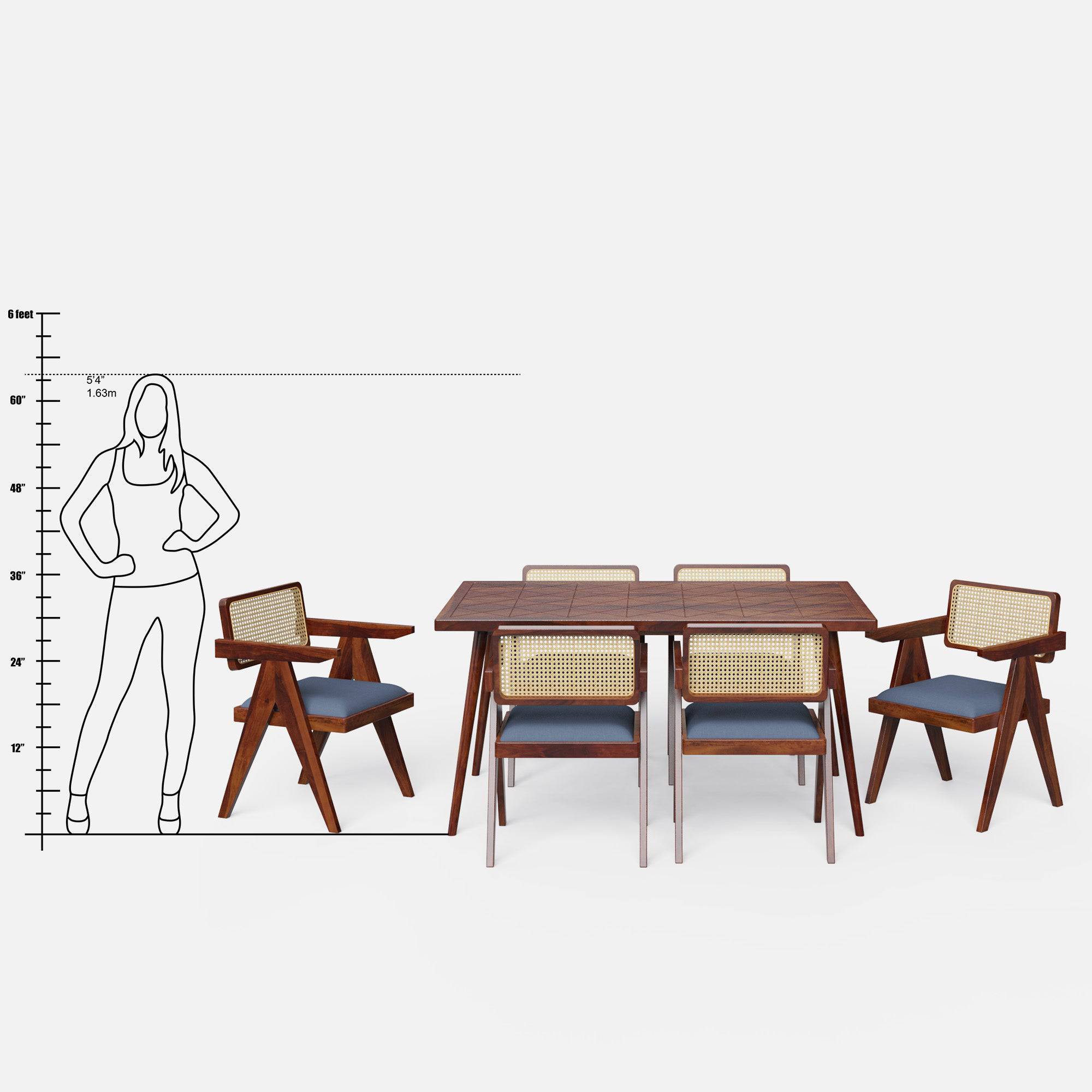 Helena-Pierre Provincial Teak Dining Table Set - 4, 6 Seater - All Sizes