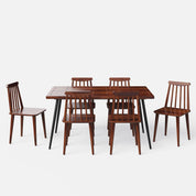 Polly Dining Table Set - 4 & 6 Seater/150 cm | Provincial Teak Finish | Medium Honey on Sheesham | Sheesham Natural Finish